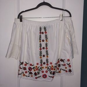 Francesca's floral off the shoulder top